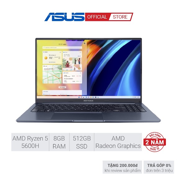 Laptop Asus Vivobook Oled M1503Qa - L1028W R5 - 5600H|8Gb|512Gb|Led Keyboard|15.6'' Fhd