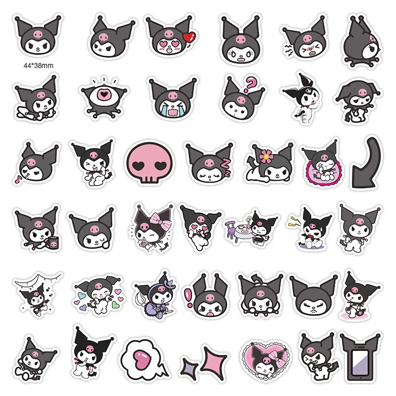 40pcs Lovely Cartoon Kuromi Melody Stickers for Kids Letter Diary ...