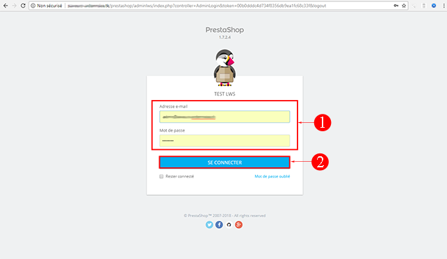 Se connecter au dashboard de votre site PrestaShop