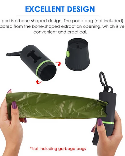 Waste Bags Dispenser Flashlight Poop Point Break Connecti... - 1