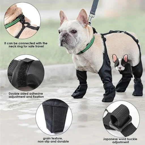 Dog Shoes Waterproof Adjustable Dog Boots Pet Breathbale Shoes for Outdoor Walking Soft French Bulldog Shoes Pets Paws P