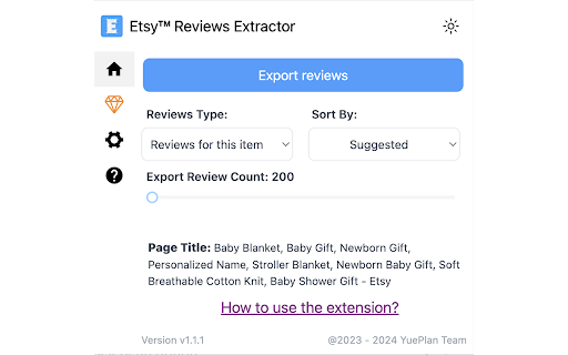 Etsy™ Reviews Extractor