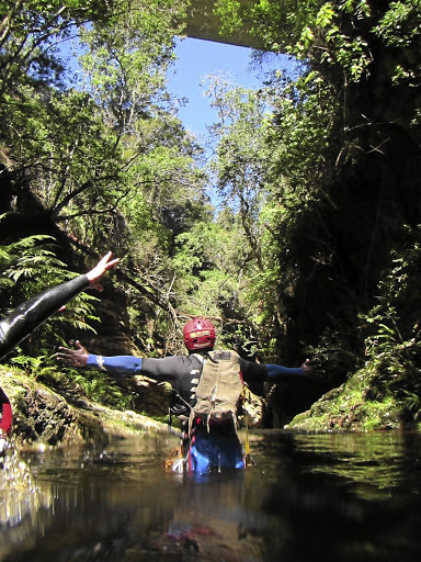 Canyoning in the tea-coloured Salt River.