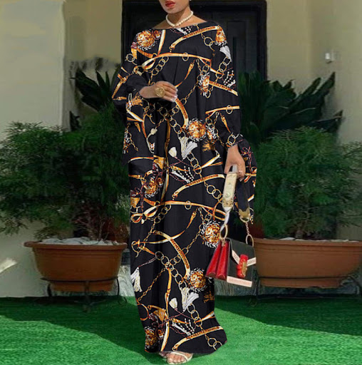 Title 4, Plus Size Doll Sleeve Evening Print Long Sleeve...