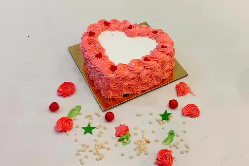 Strawberry Rose Heart Cake [1 Kg]