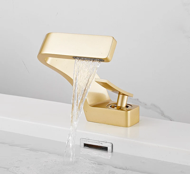 Grifo de lavabo negro, caliente y frío, todo cobre, para el hogar, monomando. Perfecto para un lavado de manos cómodo y elegante.