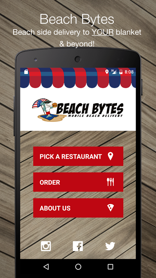 Android application Beach Bytes screenshort