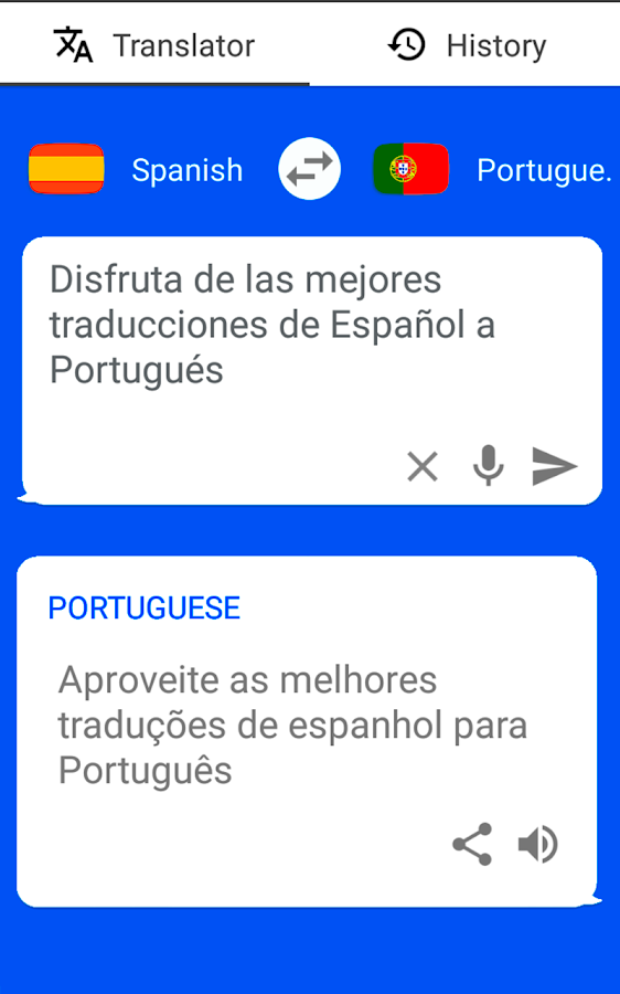 Portuguese Spanish Translator ( Text to Speech ) Android Apps on