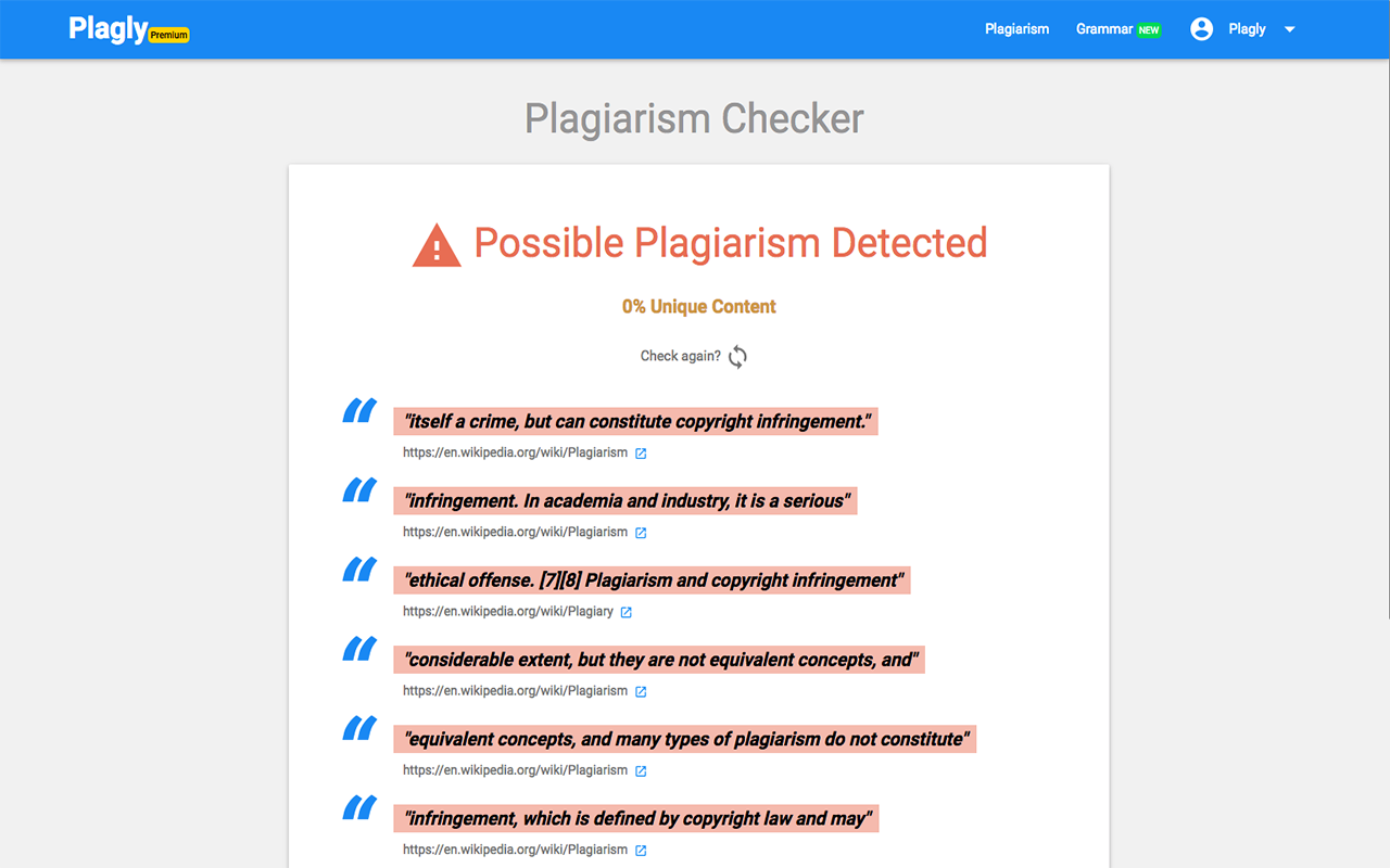 Plagly - Plagiarism Checker Tool Preview image 5