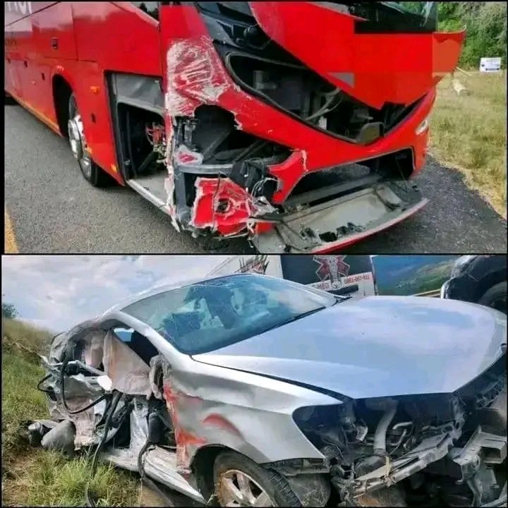 Images on social media show the wreckage of a crash between the TS Galaxy team bus and a VW Polo on the N4 between Pretoria and Mbombela on Tuesday. The driver of the Polo was reportedly killed. There were no injuries on the bus.