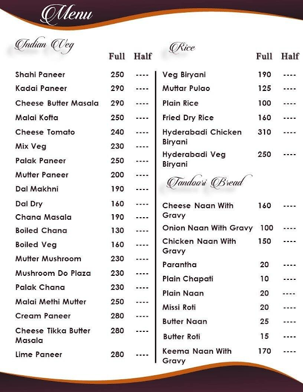 Punjabi Food Mart menu 