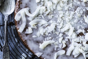 Coconut lime drizzle cake