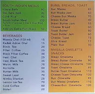 Irani Chaikhana menu 2