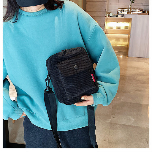 Title 16, Corduroy Mobile Phone Bag, Trend Messenger Smal...