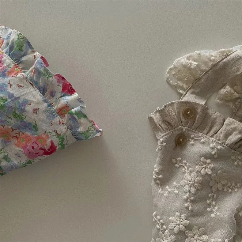 Calças com alças de renda para bebê menina, lindas e charmosas, perfeitas para festas ou uso diário, frescas e confortáveis para o verão