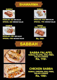 The Paradise's Shawarma menu 1