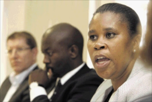 VENDOR PROTECTION: City of Johannesburg's Sibongile Mazibuko and Mphumi Mazibuko at the Fifa news conference in Sandton, Johannesburg. Pic: ANTONIO MUCHAVE. 06/06/2010. Sowetan.