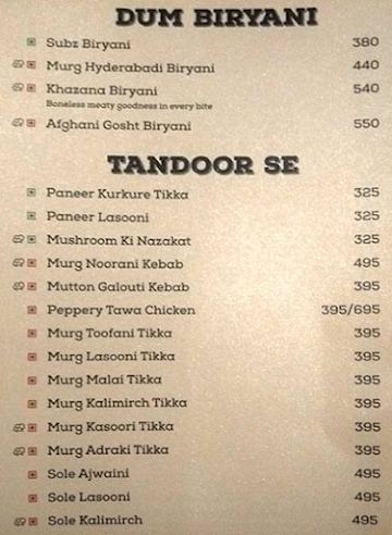 Biryani 360 menu 