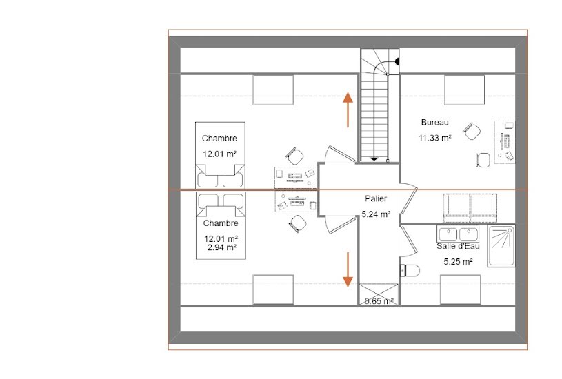  Vente Terrain + Maison - Terrain : 1 002m² - Maison : 110m² à Château-la-Vallière (37330) 