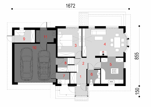 D186 - wersja drewniana - Rzut parteru