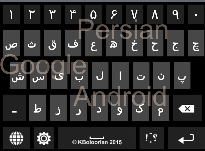 Farsi Keyboard Layout