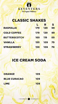 Keventers - Milkshakes & Desserts menu 1