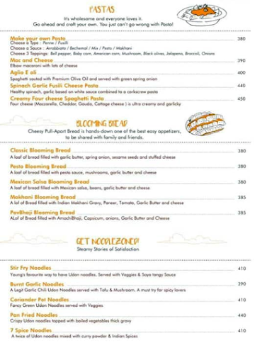 The Chocolate Heaven menu 