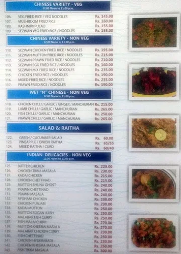 Nasi Kandar Pelita menu 