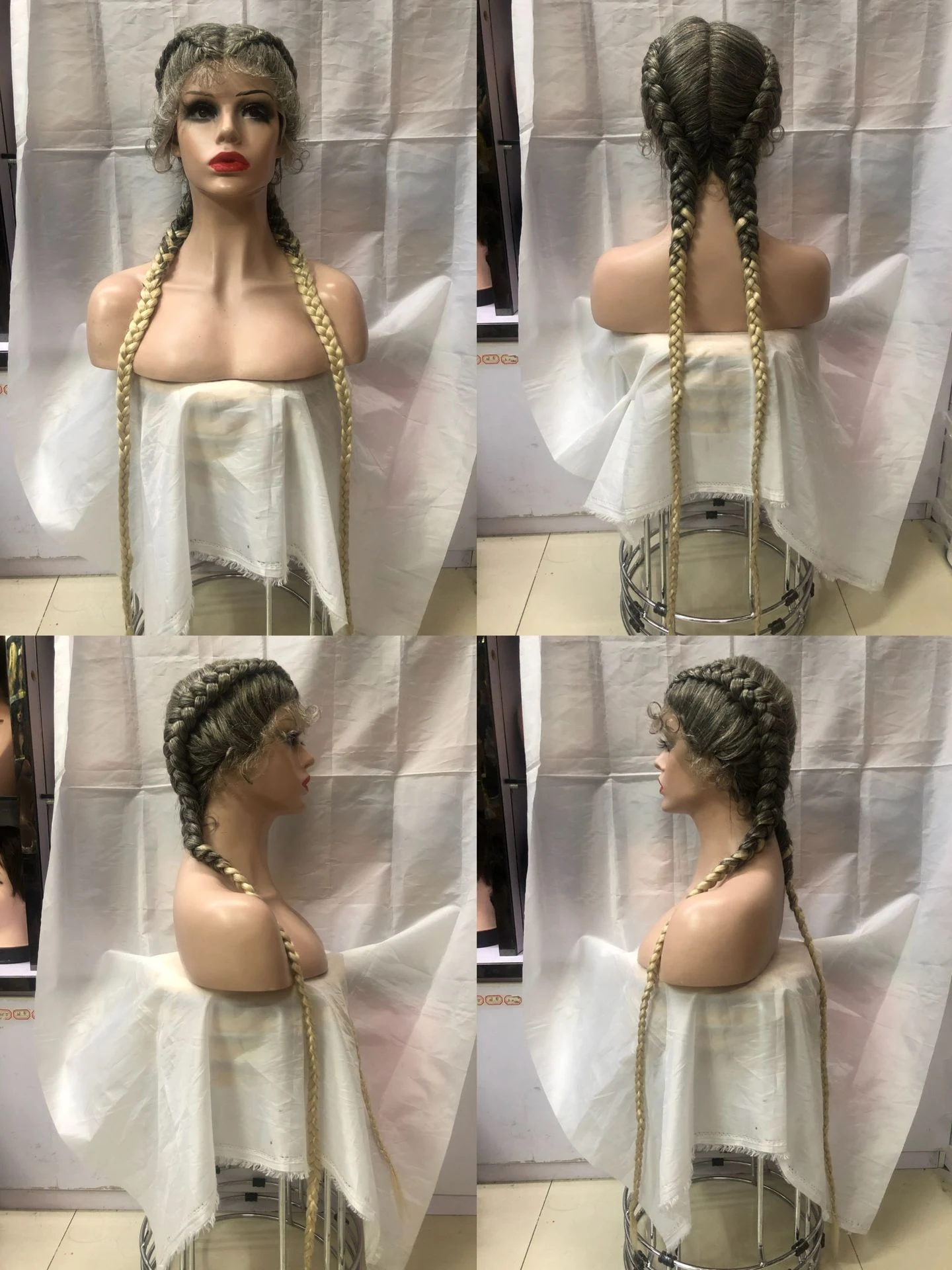 Dve pletenice hemijskog čipkastog materijala idealne za dekoraciju, zanatstvo i modni dizajn. Dodajte eleganciju i detalje vašim projektima.