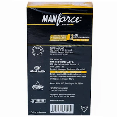 Manforce Overtime 3 In 1 Orange Flavoured Condoms - 10 pcs