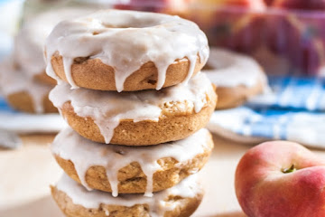 Vegan Peaches and Cream Doughnuts