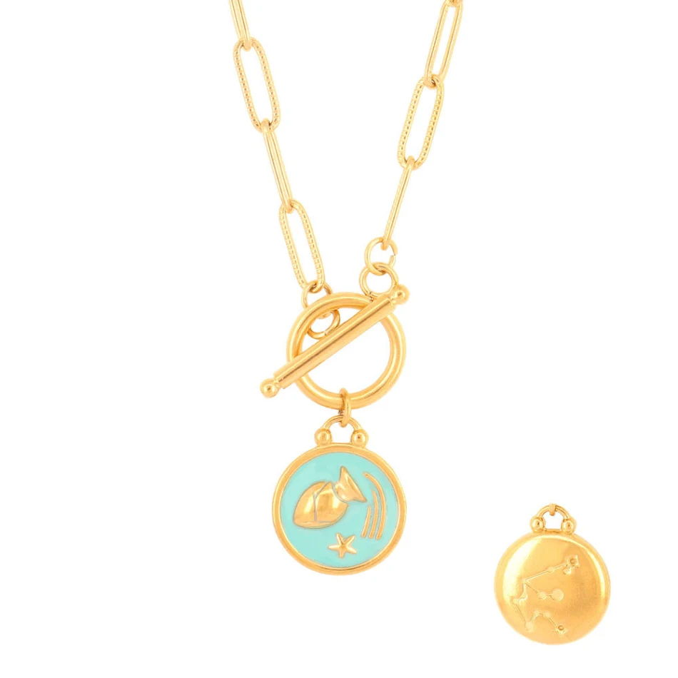 Collier Bleu 12 Constellations, Pendentif Constellation, Collier Clavicule Femme, Bijou Élégant, Cadeau Parfait.