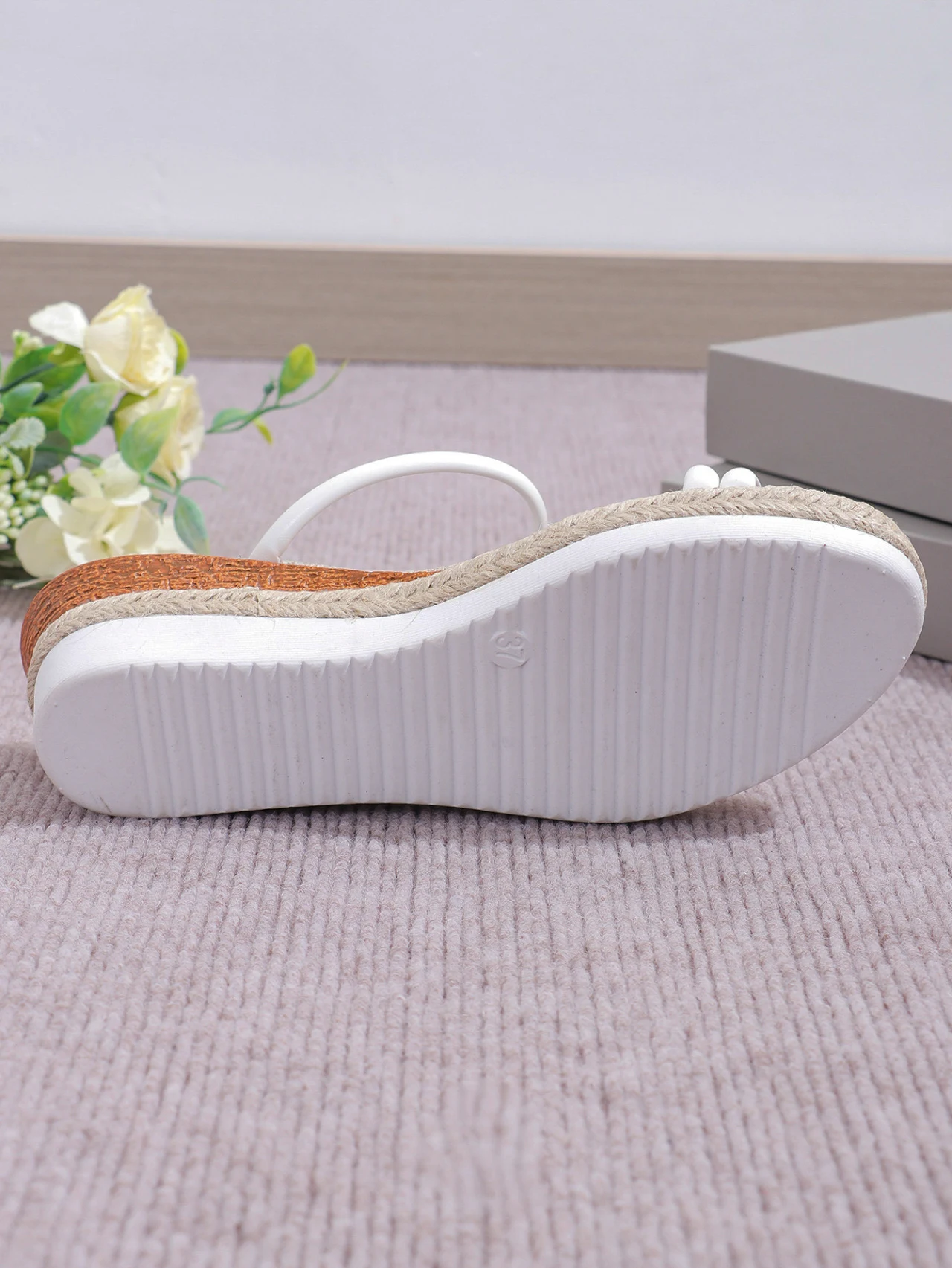 Title 2, Ethnic Style One Strap Sandals Platform Wedge B...