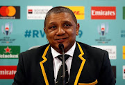 South Africa head coach Allister Coetzee attends a news conference. File photo