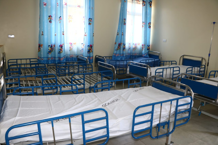 Beds at the new male ward.