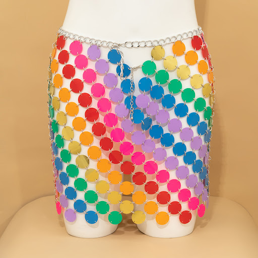 Title 7, Womens Bikini Sequin Skirt Body Chain. Shine a...