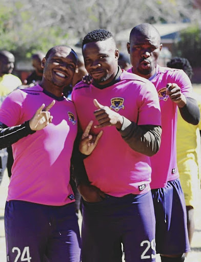 Once the highest-paid player in the history of SuperSport United, Thuso Phala, left, plays in the colours of Black Leopards this season.