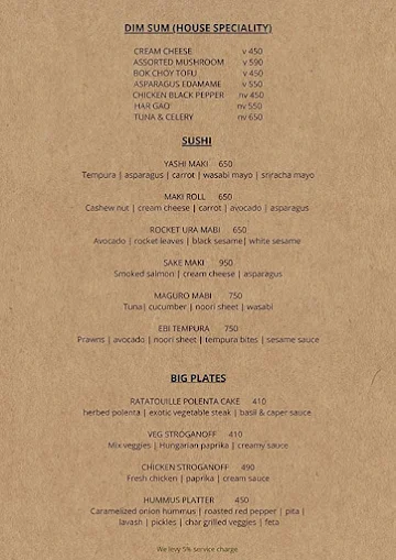 Soros menu 