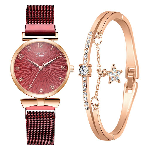 Title 7, Ladies Bowknot Bracelet Quartz Watch Set