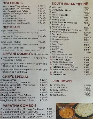 Bagundi Biryani menu 