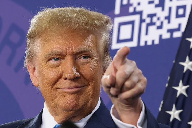 Republican presidential candidate and former US President Donald Trump holds a campaign rally ahead of the Republican caucus in Las Vegas, Nevada, the US, January 27 2024. Picture: RONDA CHURCHILL/REUTERS