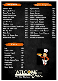 Welcome Fancy Chula Dosa menu 2