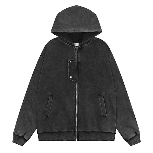 Title 10, Washed Old Hooded Jacket for Men. Comfortable e...