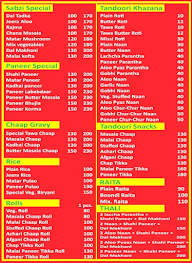 Amrit Rasoi menu 1