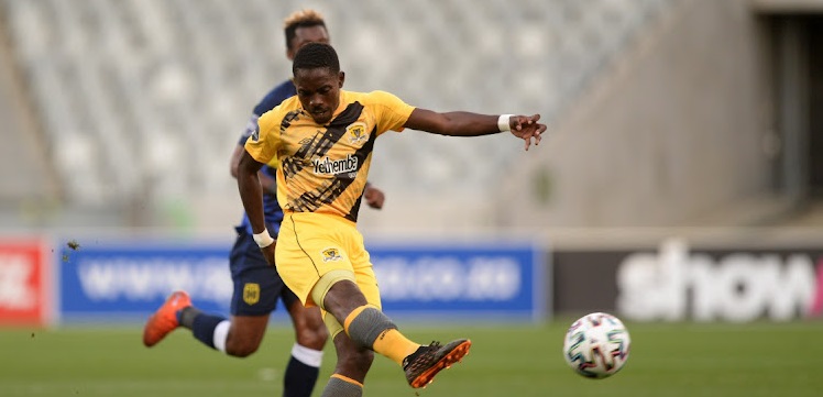 Tiklas Thutlwa of Black Leopards shoots at goal during a previous match. The forward won the NFD top scorer prize at the PSL awards on Sunday.