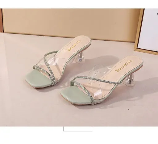 Title 10, Rhinestone Fairy Wine Glass Heel All-match High...
