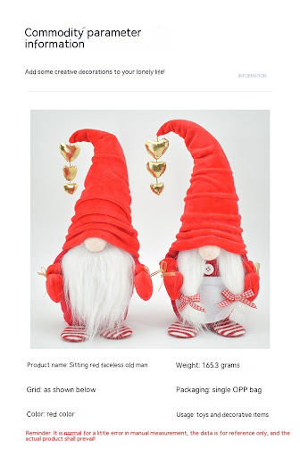 Title 1, Cross-border Christmas Ornament Gift Red Facele...