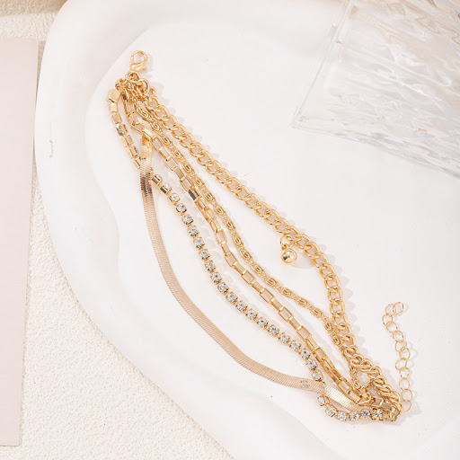 Title 3, Womens Alloy Multi-layer Twin Bracelet With Di...