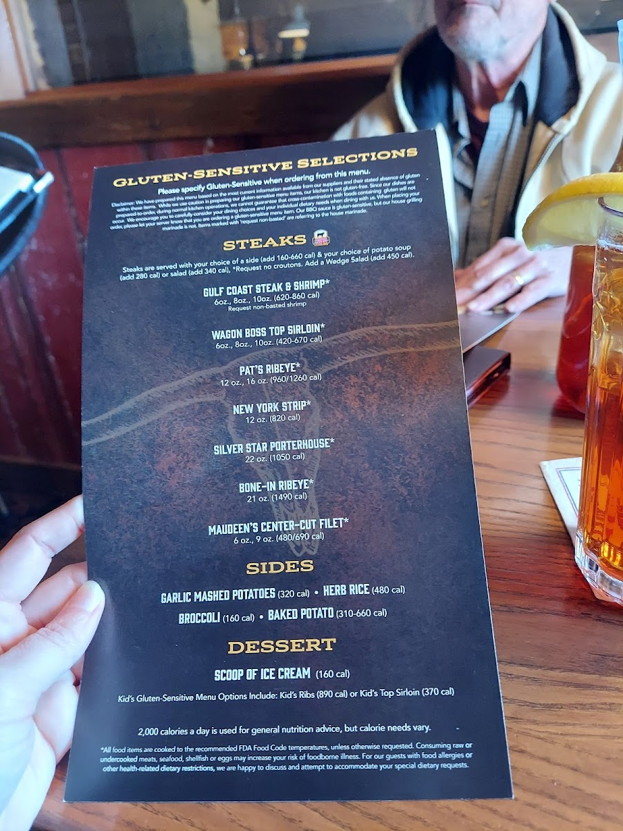 Saltgrass Steak House gluten-free menu