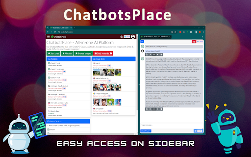 ChatbotsPlace - ChatGPT on the sidebar